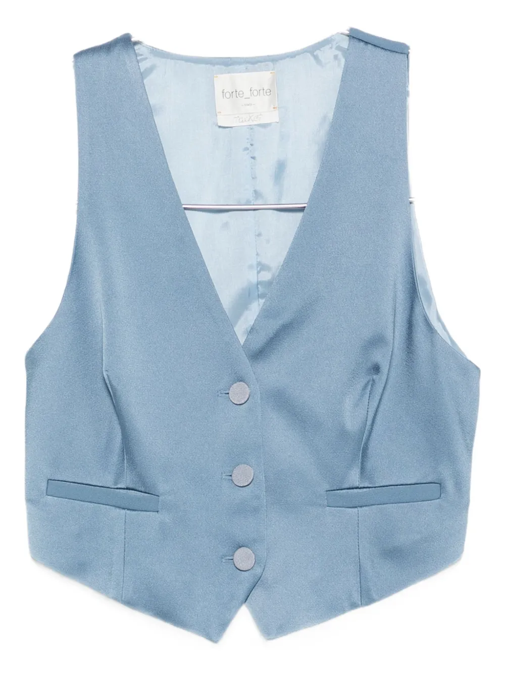 Forte Forte Button-fastening Sleeveless Vest In Blue