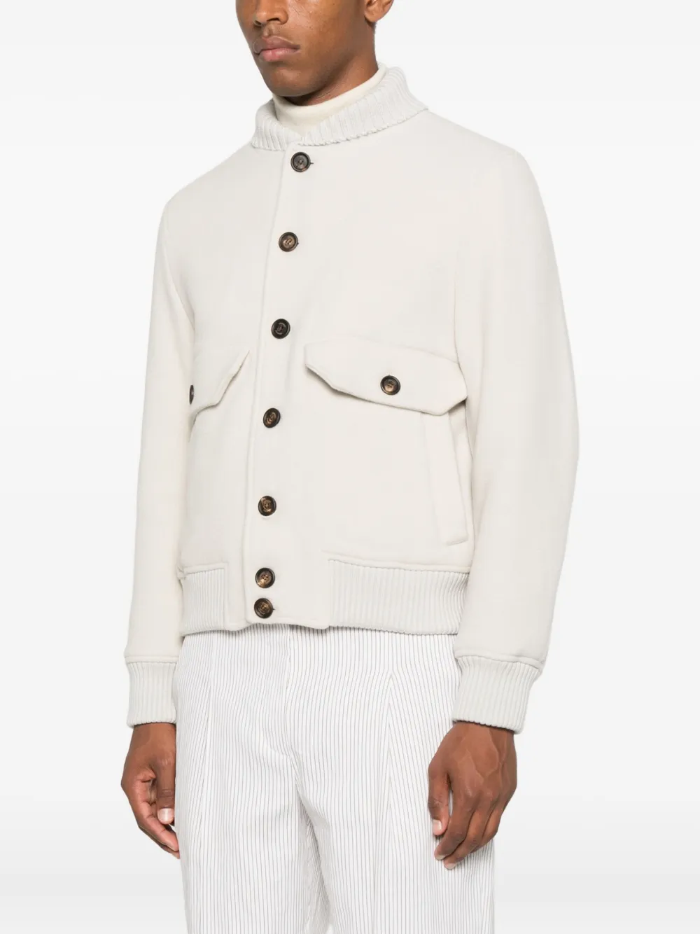 Eleventy button-fastening jacket Beige