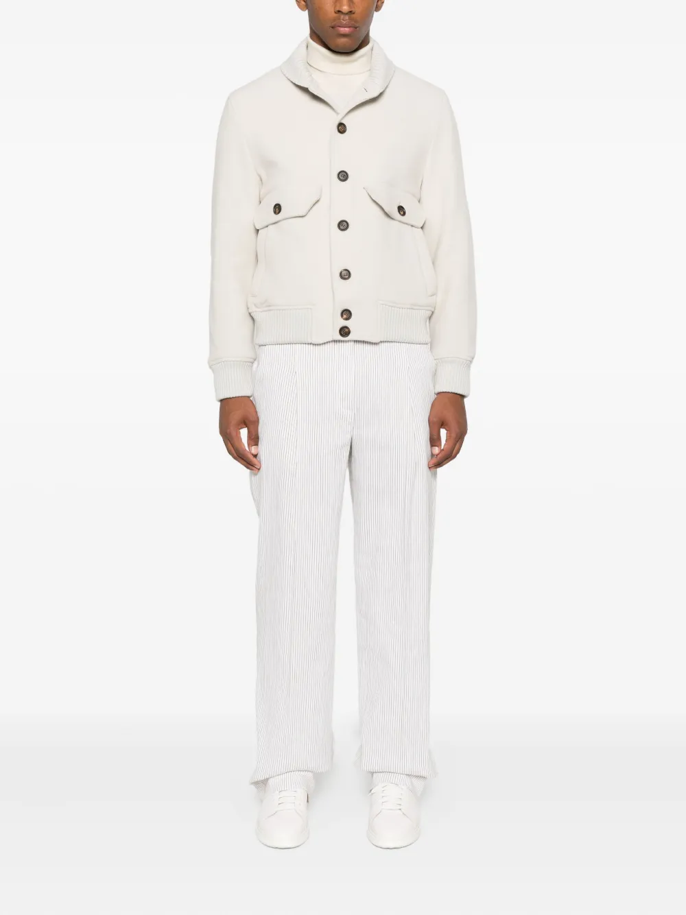 Eleventy button-fastening jacket Beige