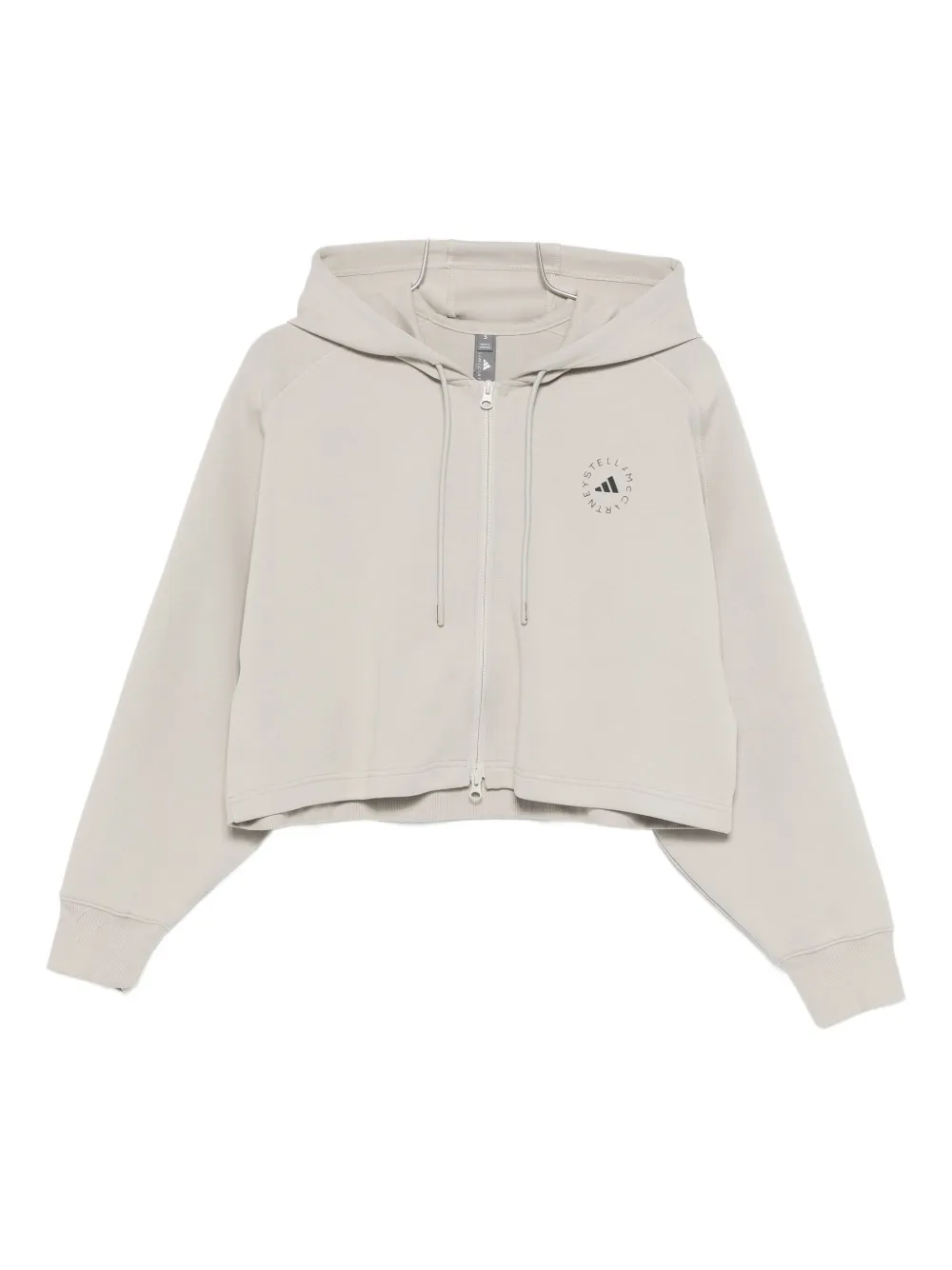 Adidas By Stella Mccartney Cropped Hoodie In Neutral