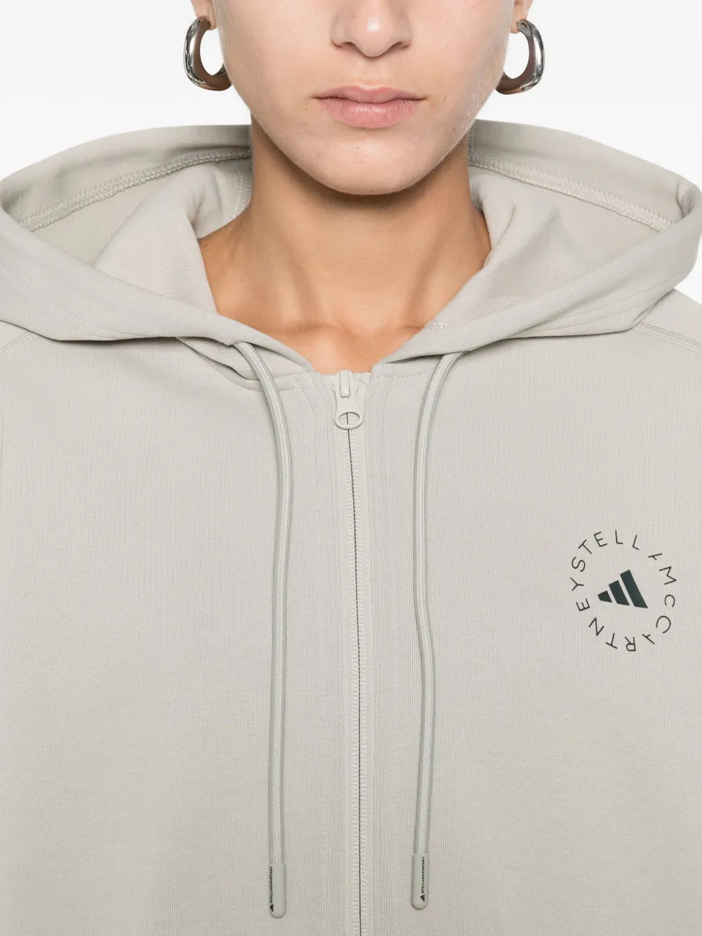 Adidas By Stella Mccartney Cropped Hoodie In Neutral
