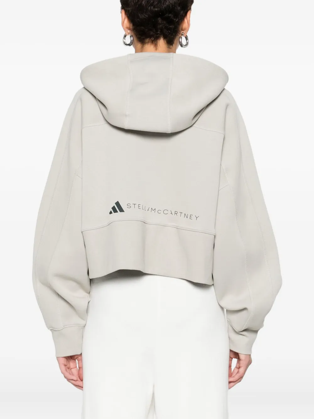 Adidas By Stella Mccartney Cropped Hoodie In Neutral