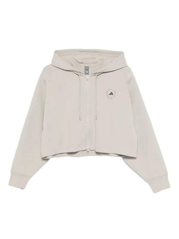 Adidas By Stella McCartney Hoodie Corta Gris FARFETCH CO