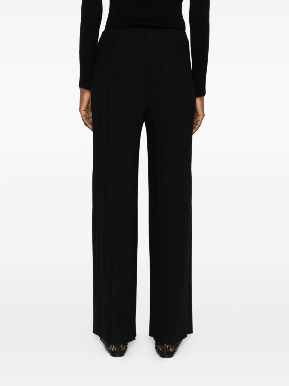 Forte pleated wide-leg trousers Zwart