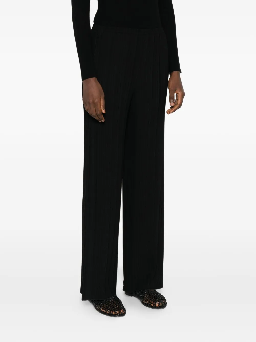 Forte pleated wide-leg trousers Zwart