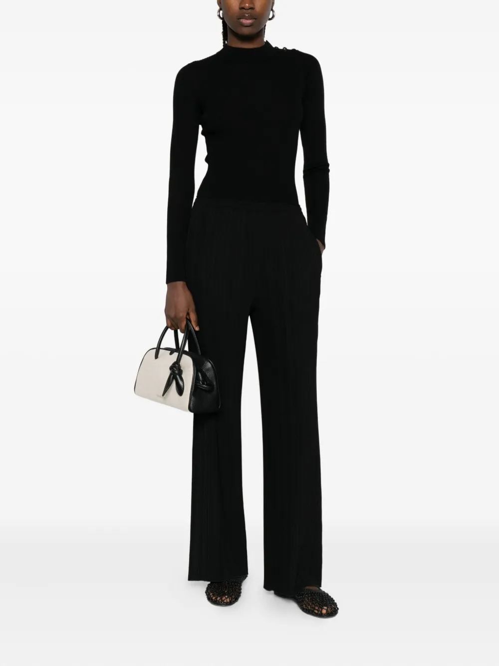 Forte Forte pleated wide-leg trousers - Zwart