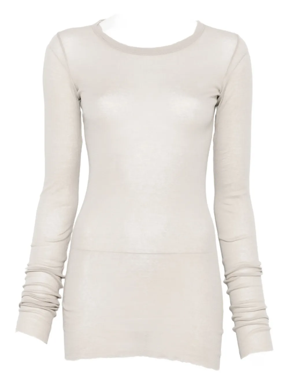 Rick Owens Long-sleeves Cotton Top In Neutral