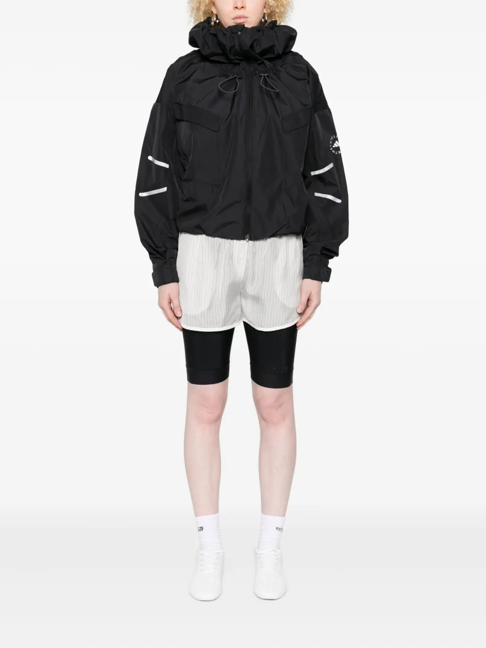 adidas by Stella McCartney hooded reflective-detail jacket | Cropped Jackets | Image 2
