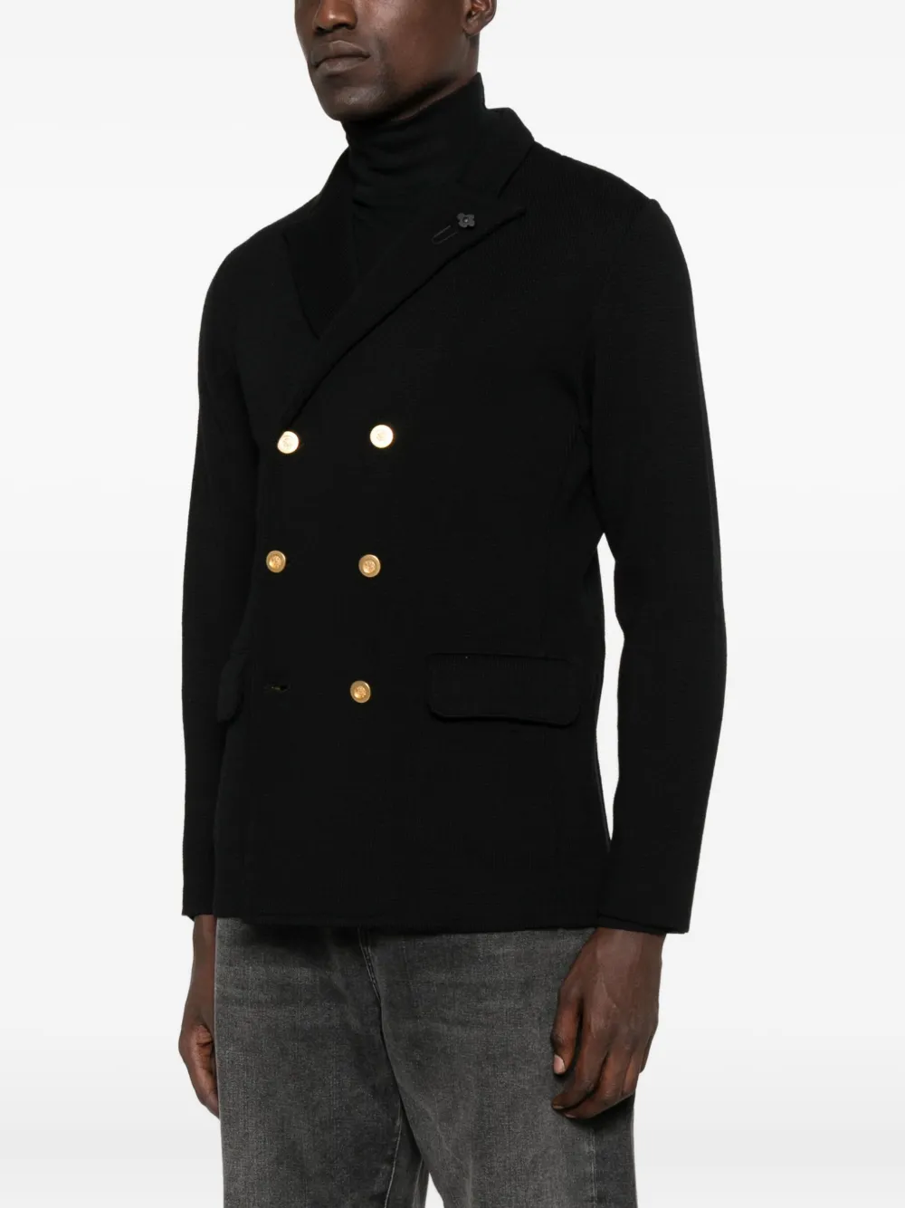 Lardini Jack met dubbele rij knopen Zwart