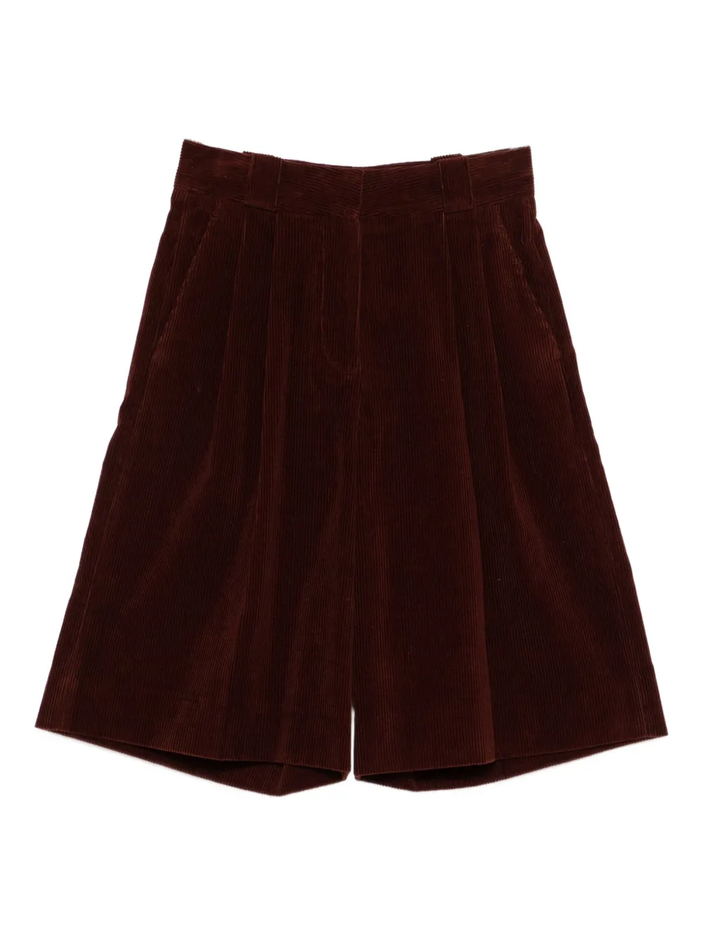 Blazé Milano Pleated Corduroy Shorts In Red