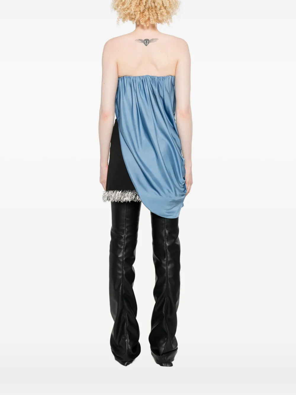Giuseppe Di Morabito Draped Strapless Top In Blue