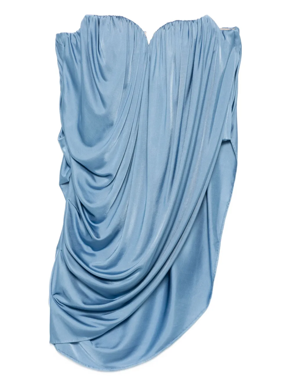 Giuseppe Di Morabito Draped Strapless Top In Blue