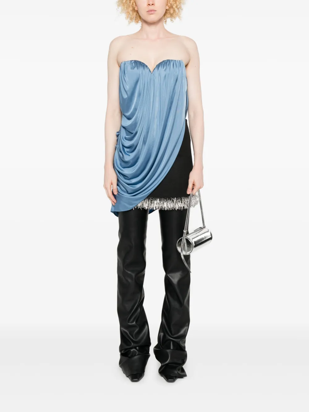Giuseppe Di Morabito draped strapless top - Blauw