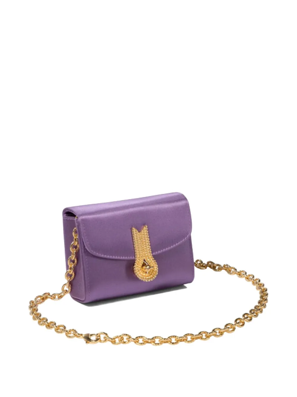 Amato Daniele Chain-embellished Clasp-closure Shoulder Bag In Purple