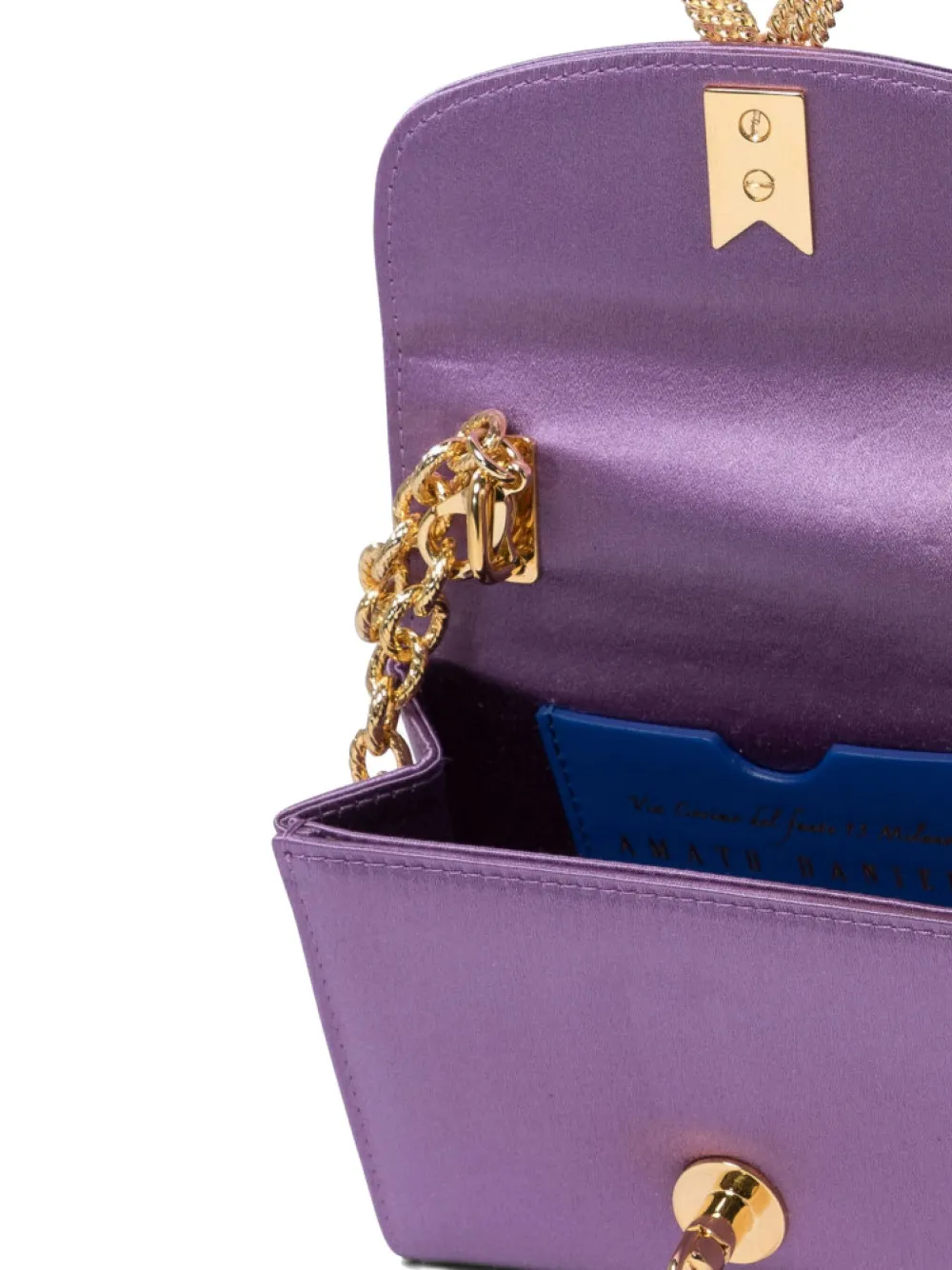 Amato Daniele Chain-embellished Clasp-closure Shoulder Bag In Purple