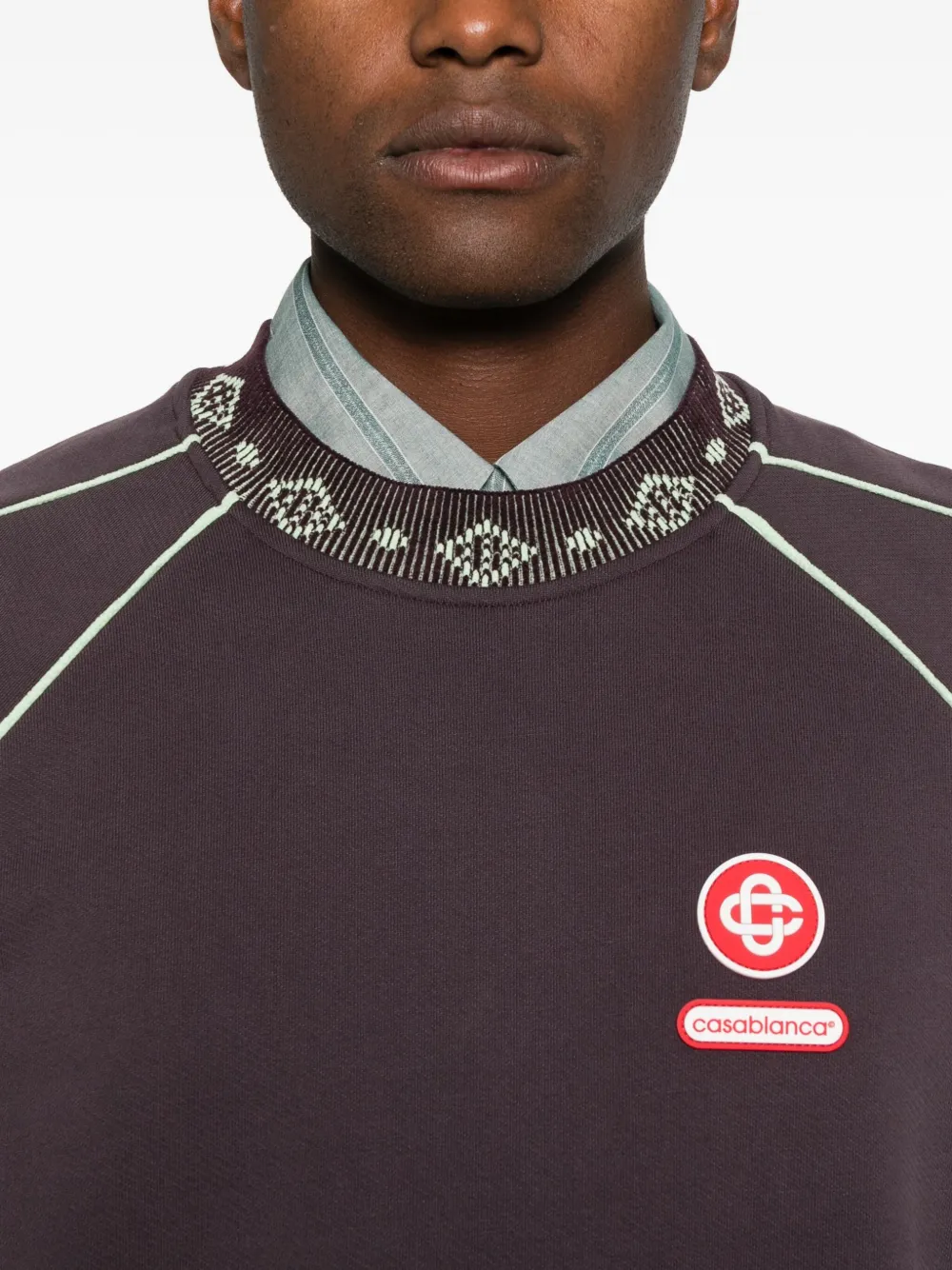 Casablanca Sweater met logo afwerking Paars