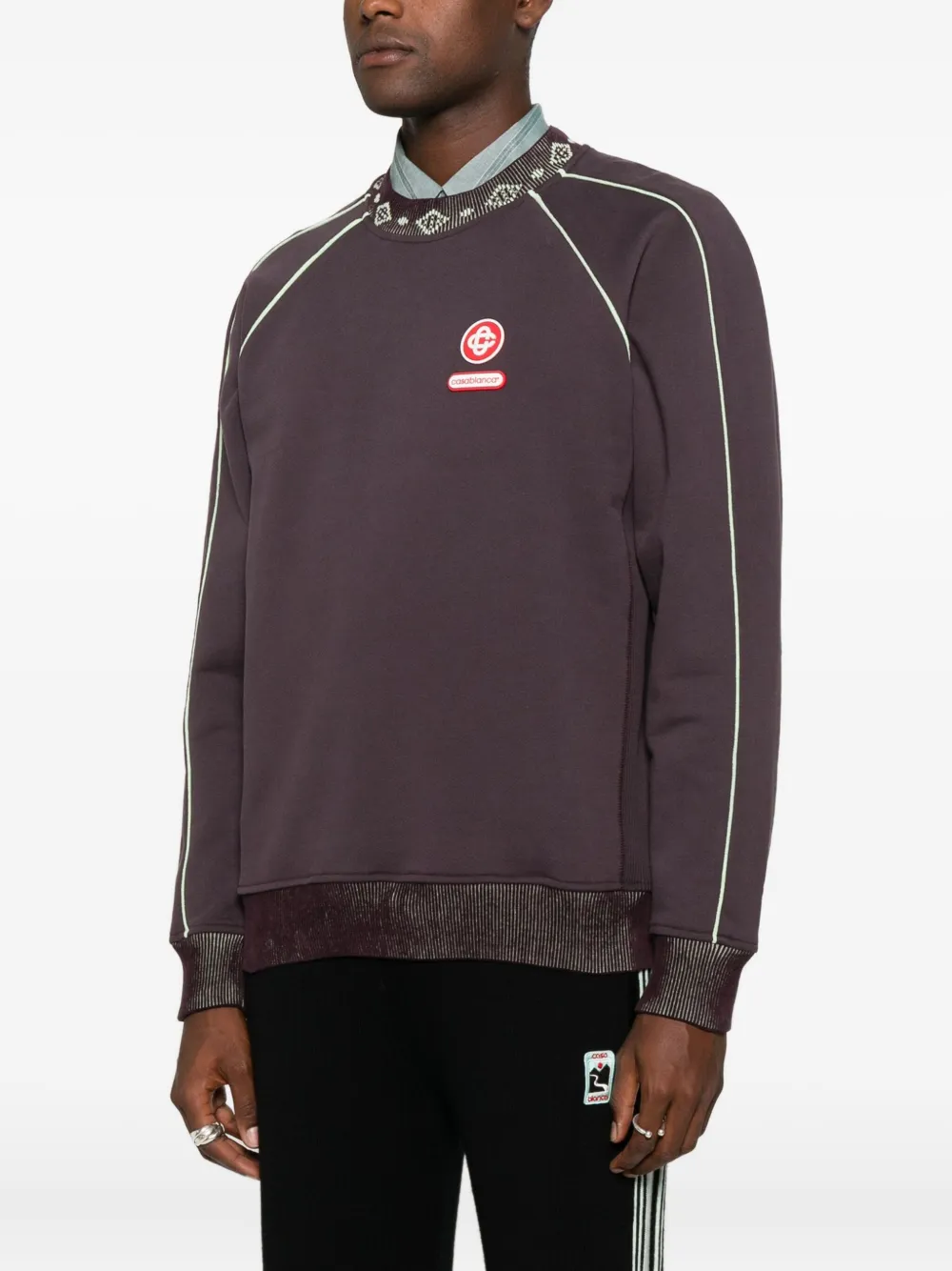 Casablanca Sweater met logo afwerking Paars