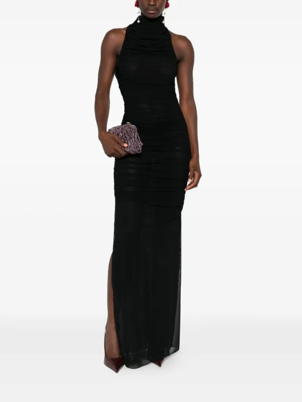 strapless open back dress Black Sequin Halter Party Dress – PinkBlush main image 1