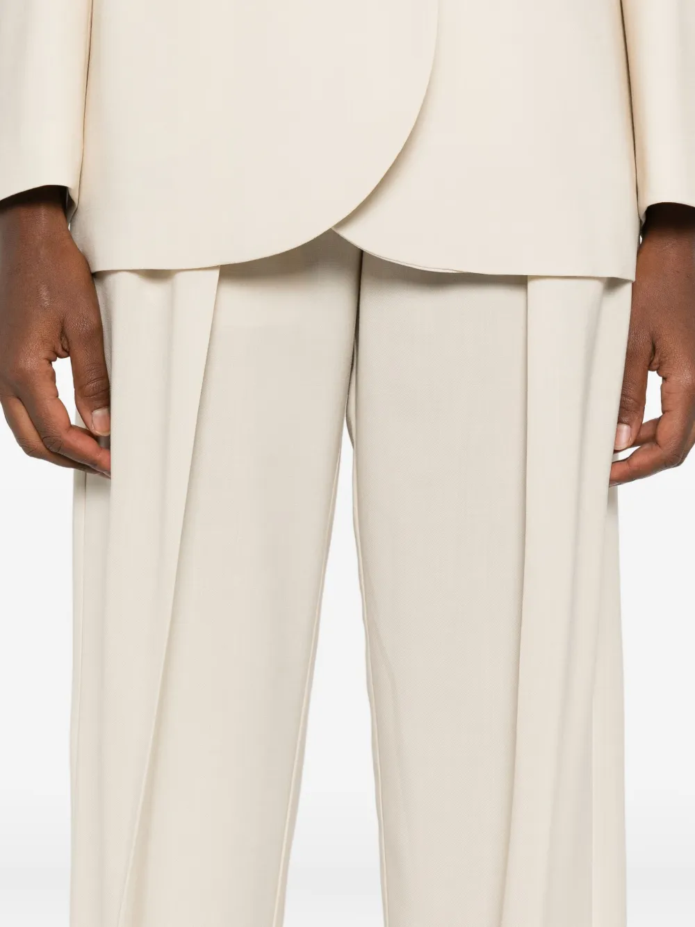 Forte pleated wide-leg trousers Beige