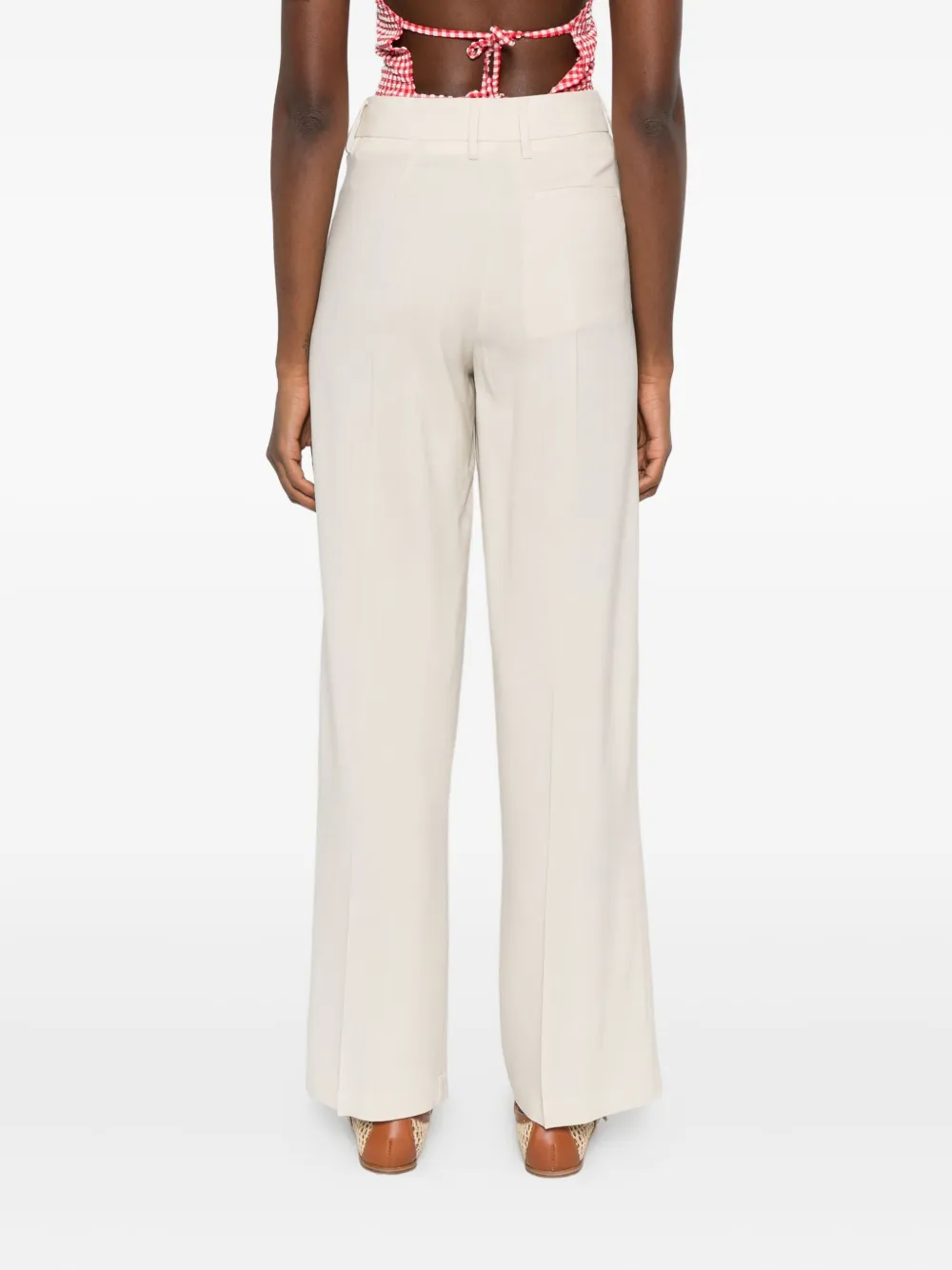 Forte pleated wide-leg trousers Beige