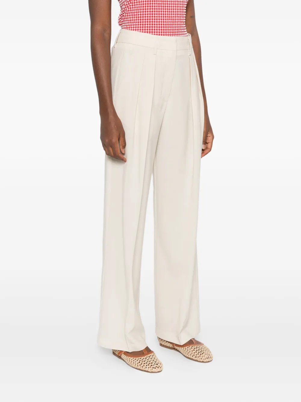 Forte pleated wide-leg trousers Beige