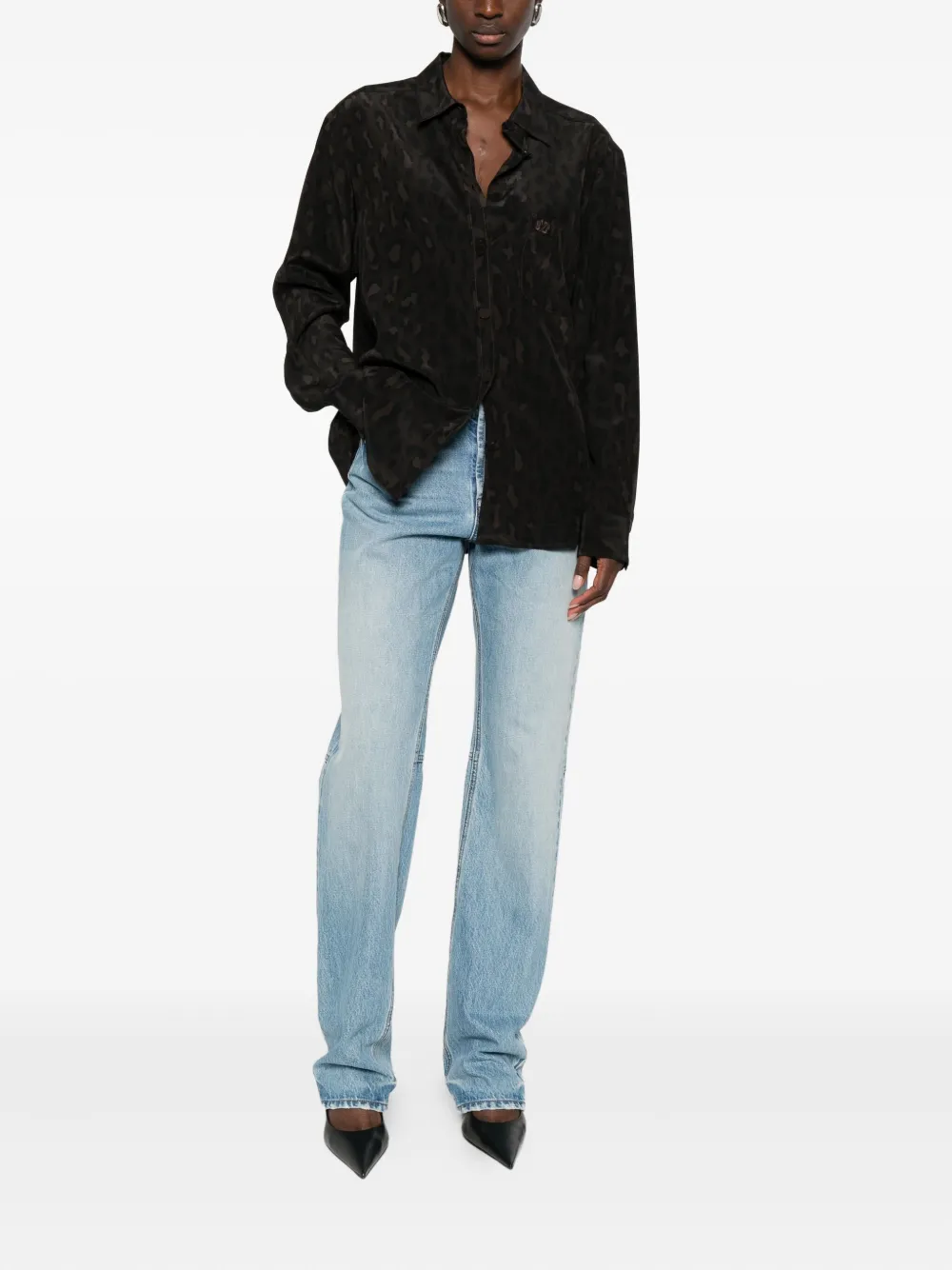 Blazé Milano leopard-pattern patch-pocket shirt - Bruin