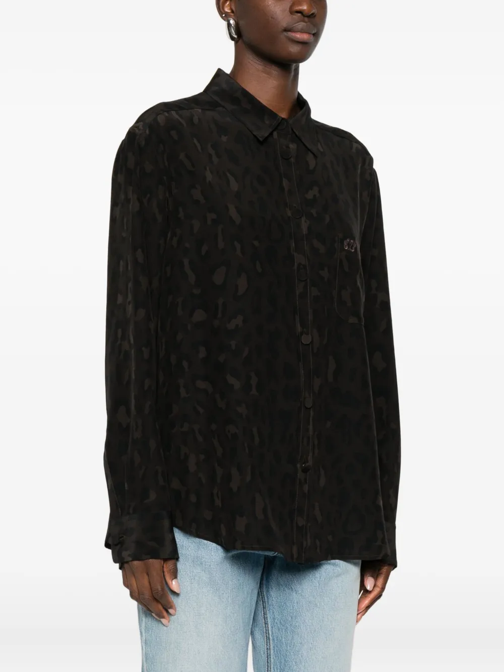  Blazé Milano Leopard-pattern Patch-pocket Shirt - Brown 