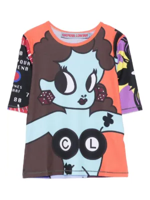 Chopova Lowenaチョポヴァロウェナ 長袖Tシャツ CHOPOVA LOWENA(チョポヴァロウェナ) プリントカットソー ピンク