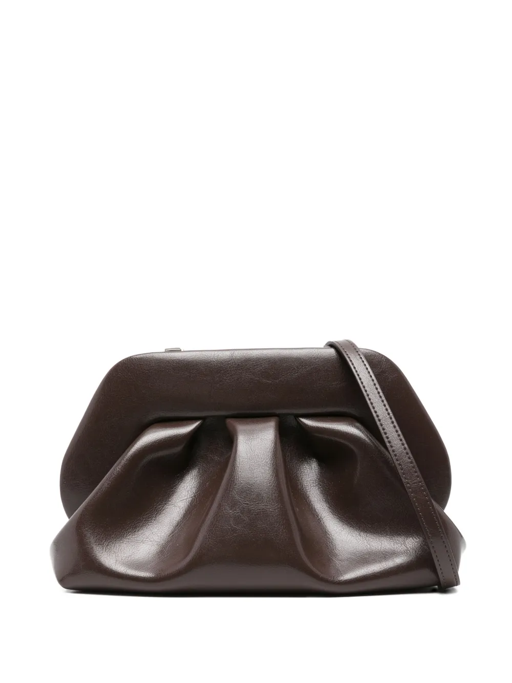 Themoirè Gathered Clutch Bag In Brown