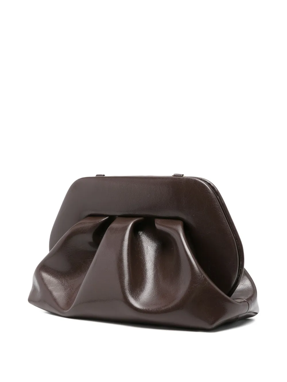 Themoirè Gathered Clutch Bag In Brown