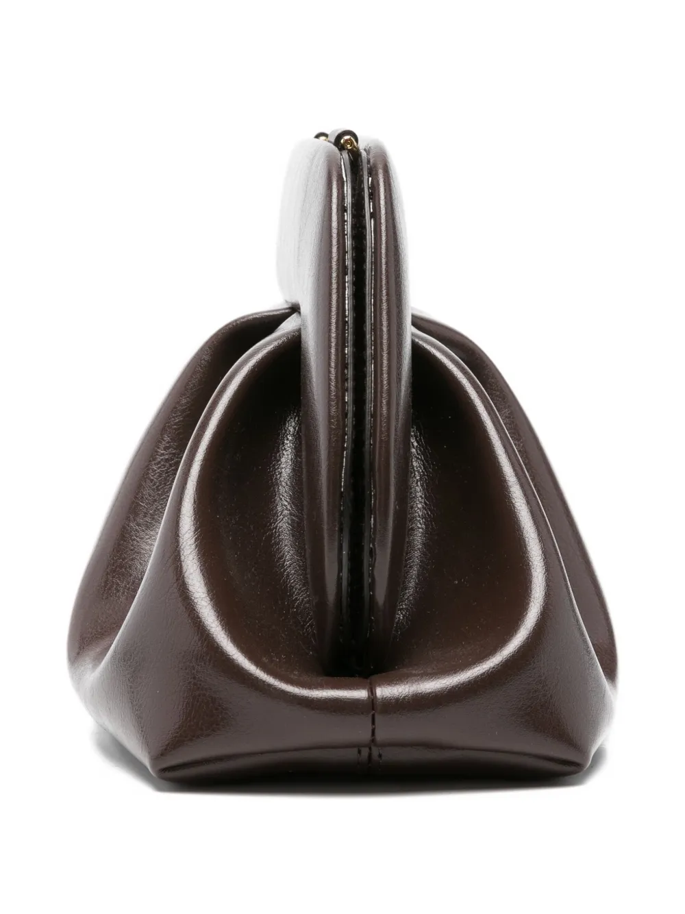 Themoirè Gathered Clutch Bag In Brown