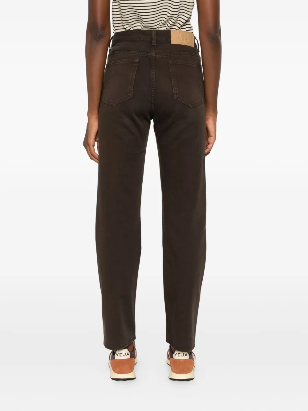 Blazé Milano Embroidered Logo Jeans In Brown