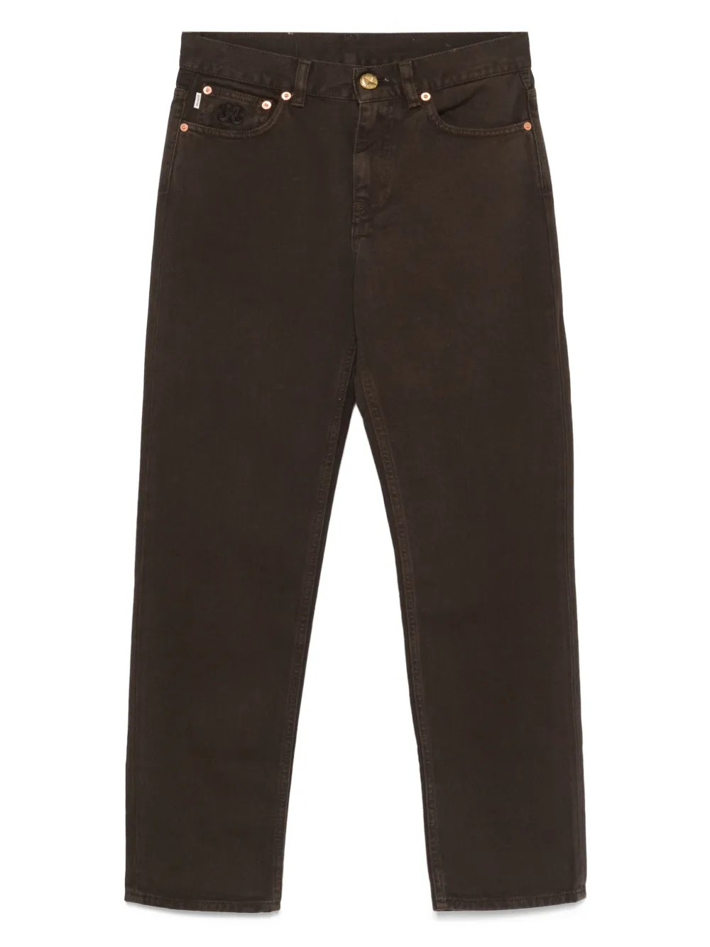 Blazé Milano embroidered logo jeans | Brown | Image 1