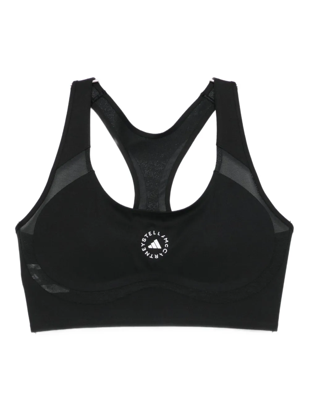 Adidas By Stella Mccartney Racer-back Sports Bra In Black