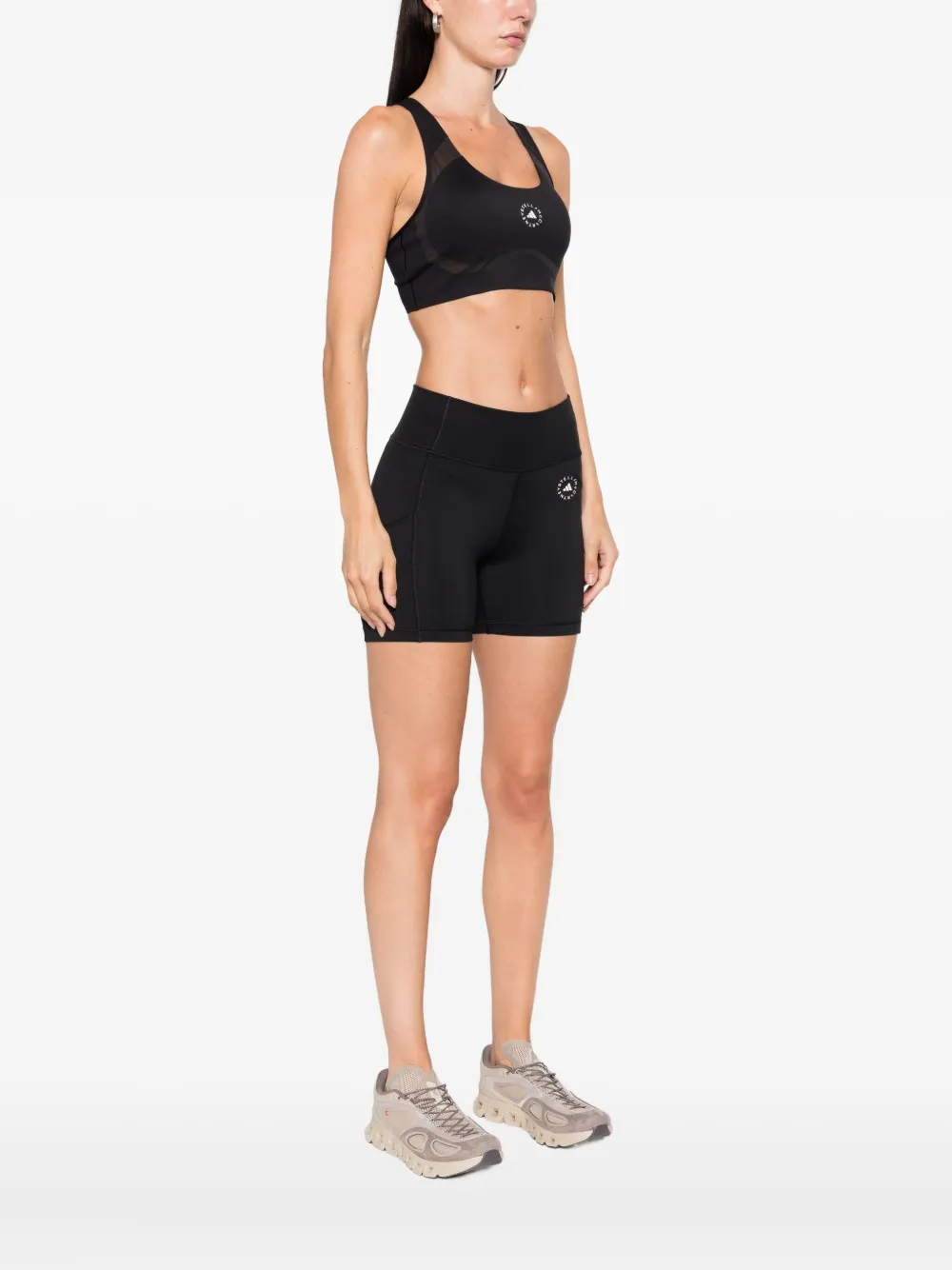 Adidas By Stella Mccartney Racer-back Sports Bra In Black