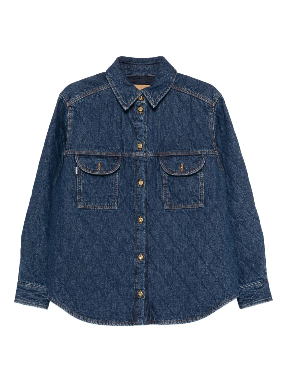 quilted denim shirt