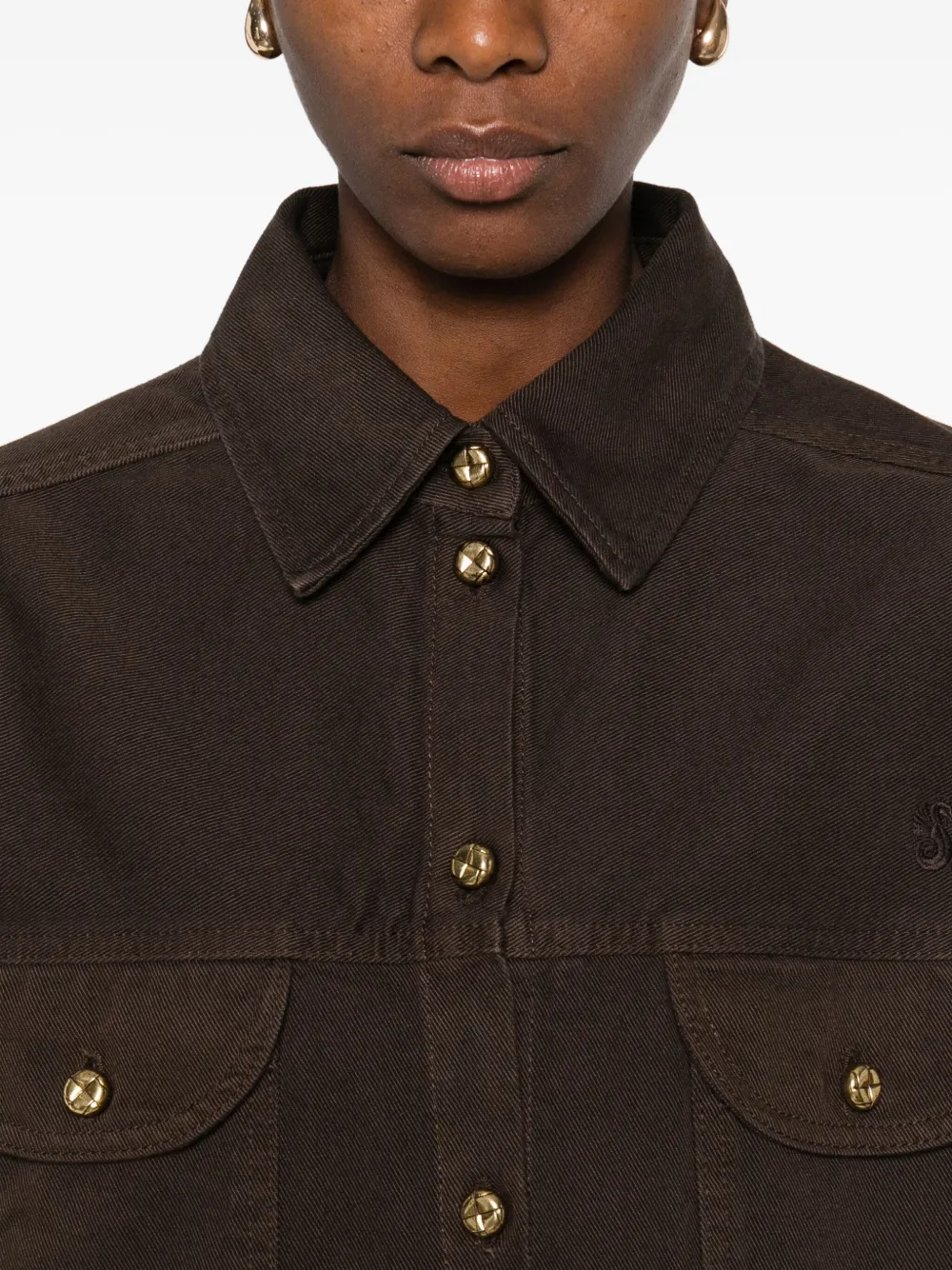 Blazé Milano Berber Double-pocket Button-down Shirt In Brown