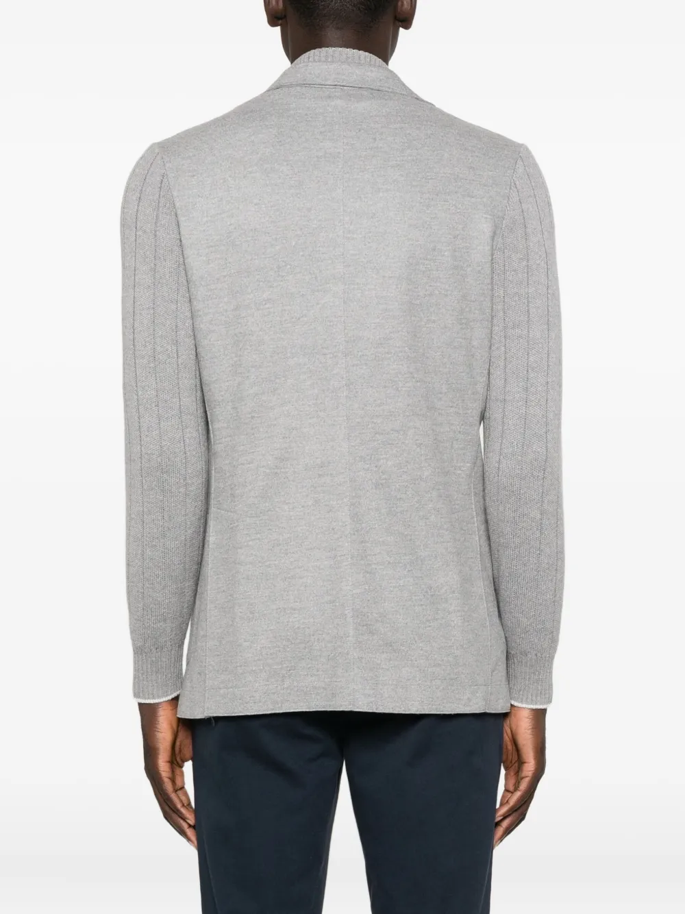 Eleventy Ribbed-sleeves Buttoned Jacket In Gray