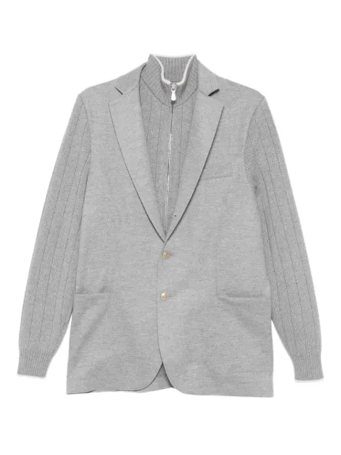 Eleventy ribbed-sleeves buttoned jacket