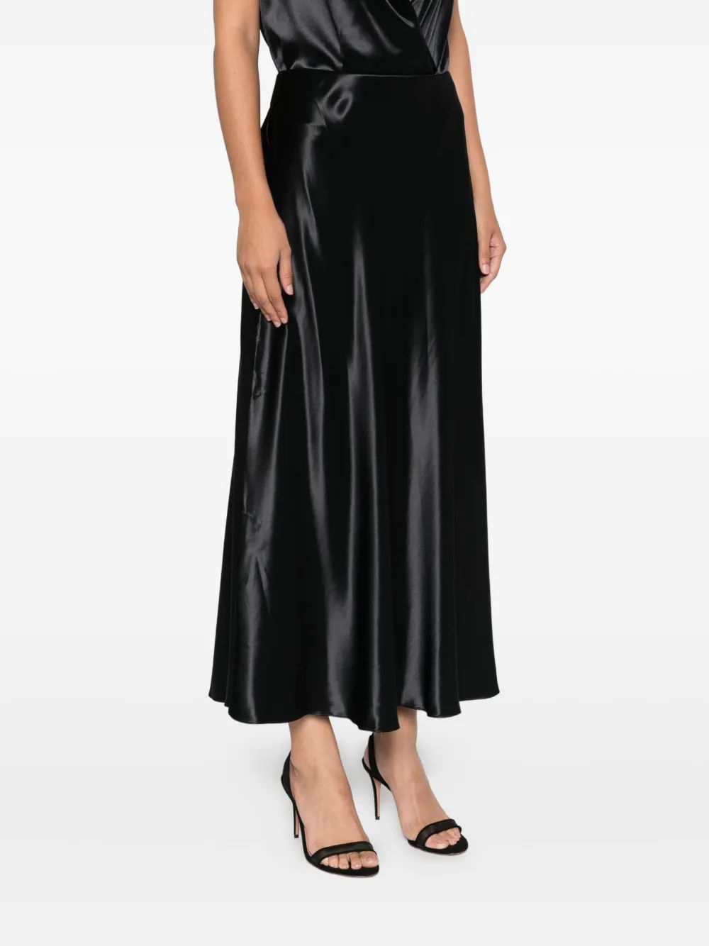 Alberta Ferretti satin skirt Zwart