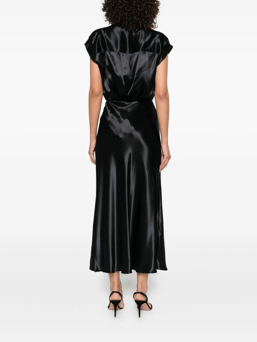 Alberta Ferretti Satin Skirt In Black