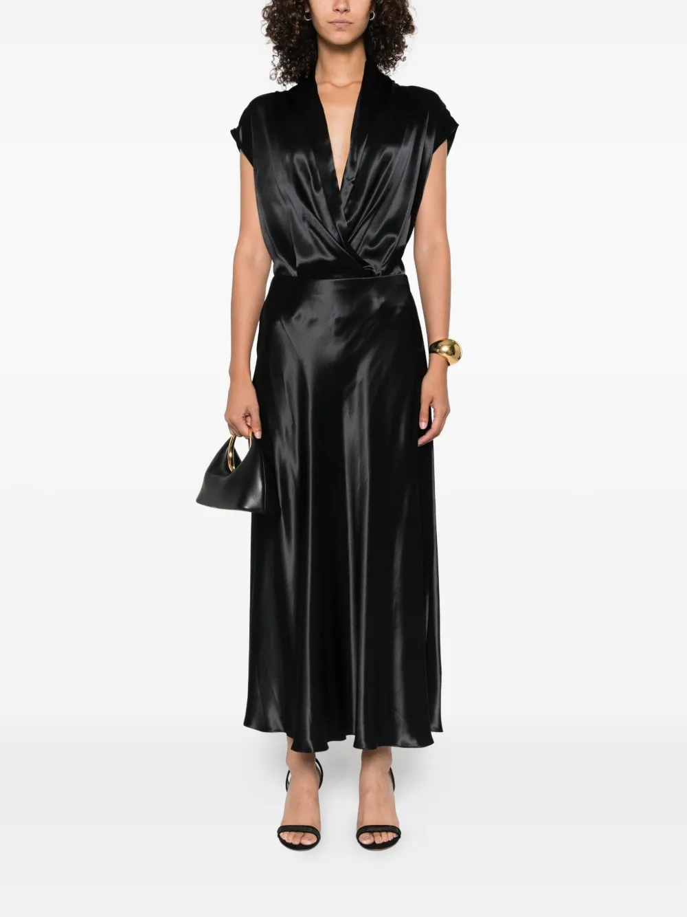 Alberta Ferretti satin skirt Zwart