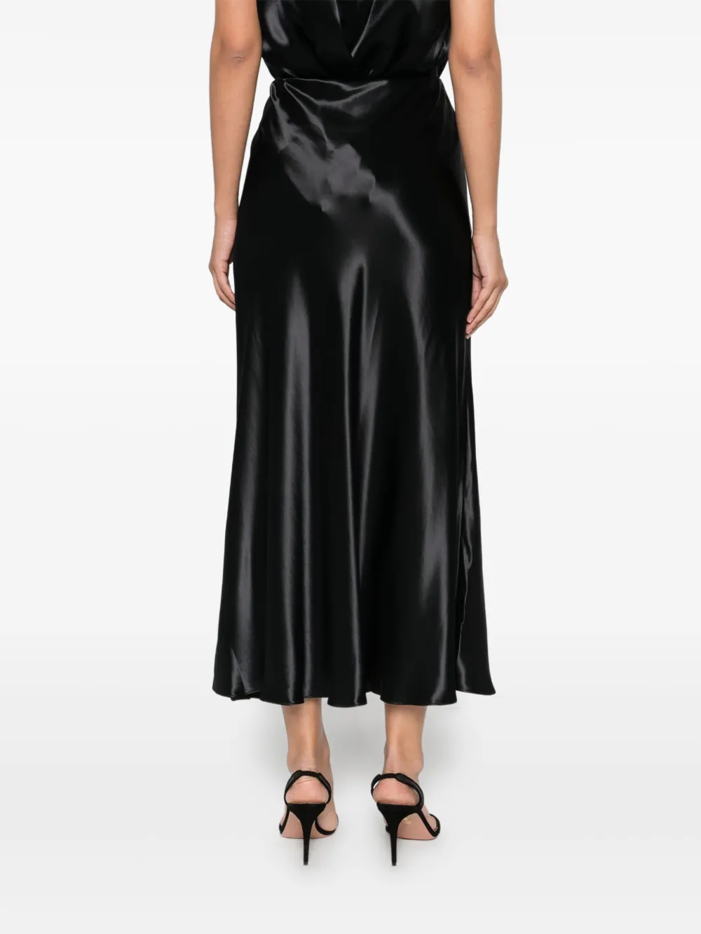 Alberta Ferretti satin skirt Zwart