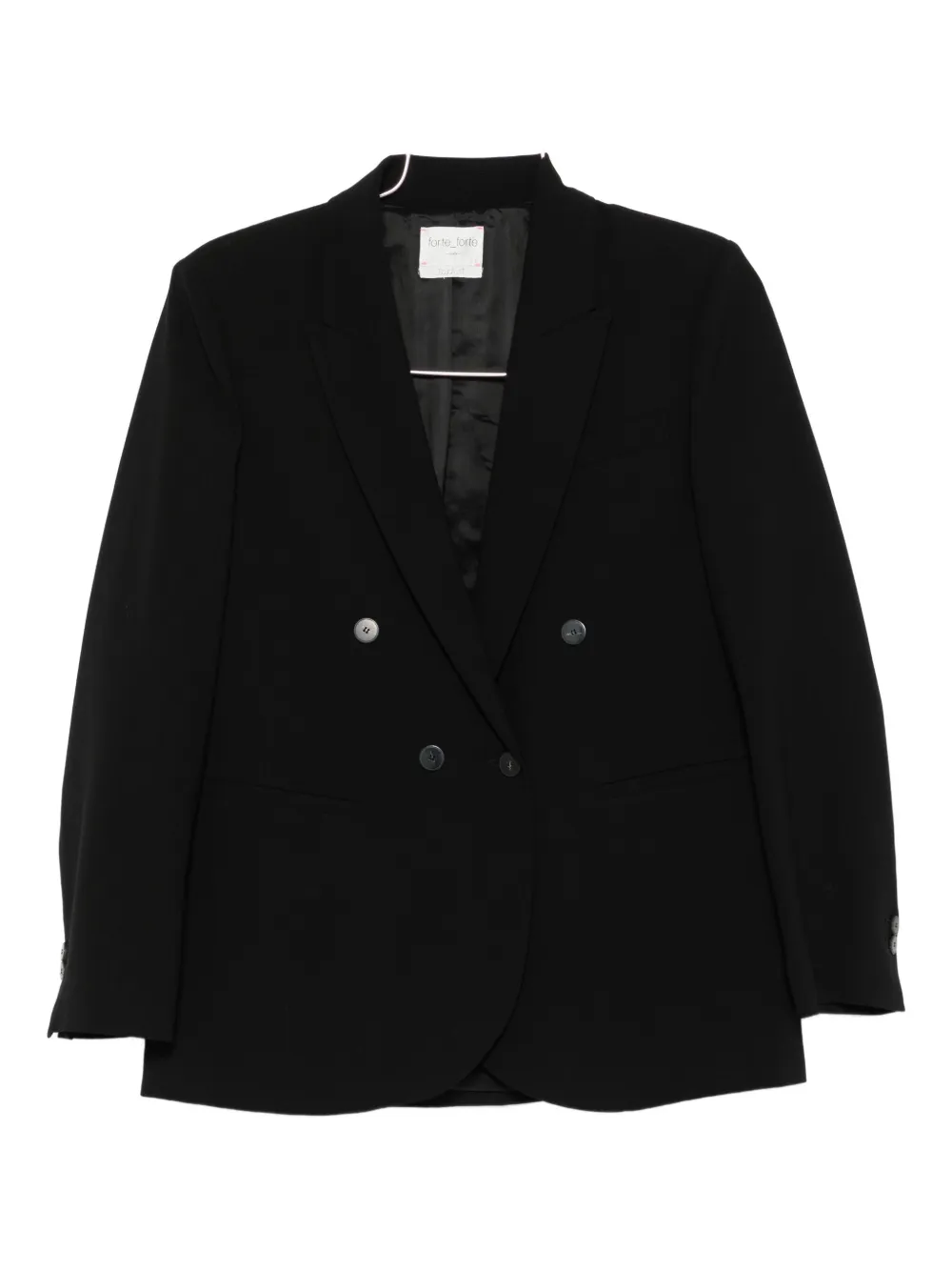Forte Forte Double-breasted Viscose Jacket In Black