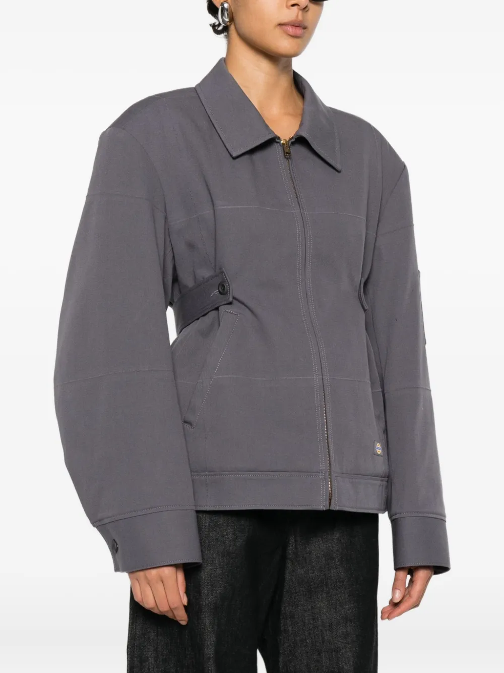 Alexander Wang Zi-up Bomber Jacket In Gray