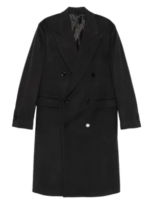 Lardini ベルテッド ダブルコート | ブラック | FARFETCH JP