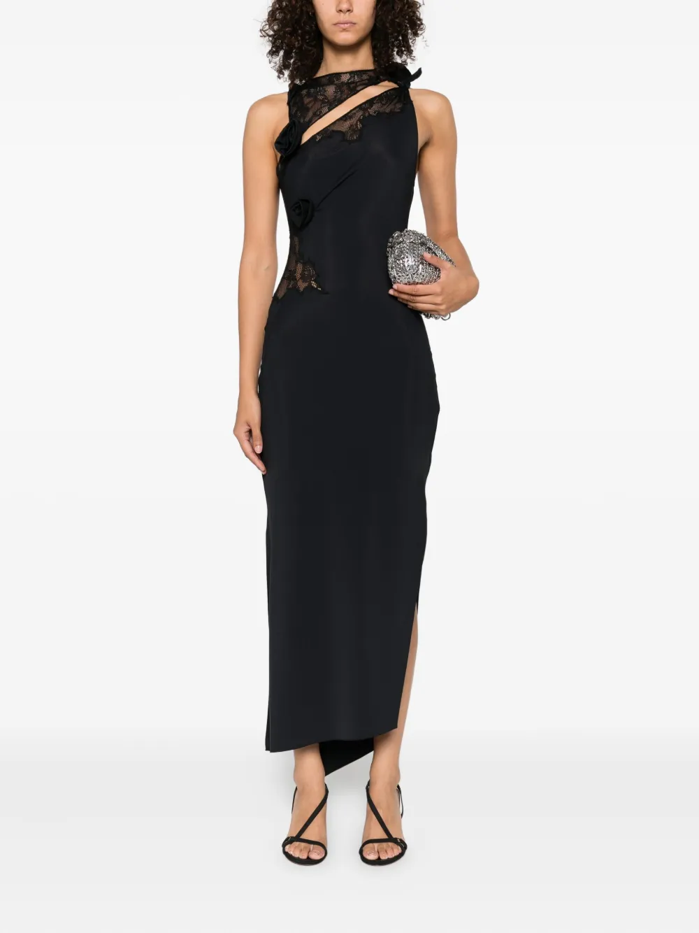 Coperni lace-embellished maxi dress Zwart