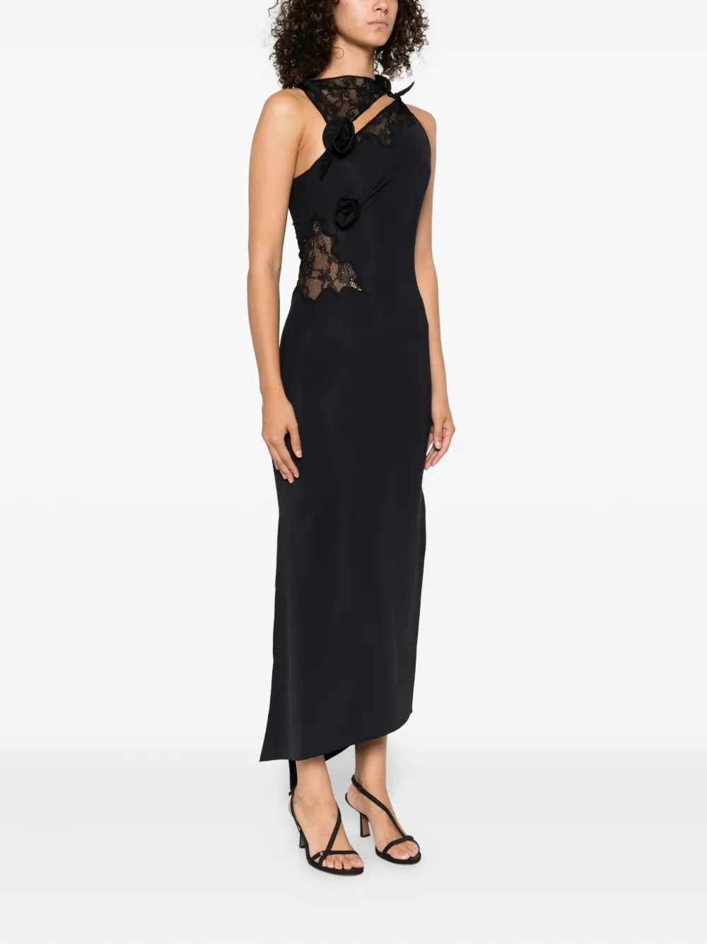 Coperni lace-embellished maxi dress Zwart