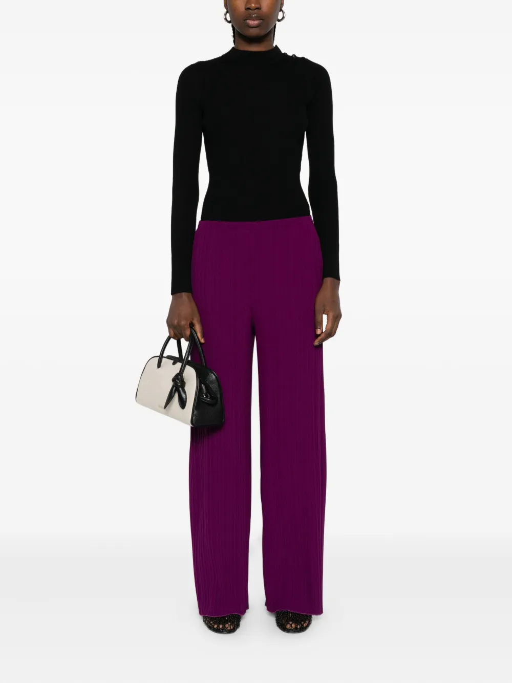 Forte Forte ribbed wide-leg trousers - Paars