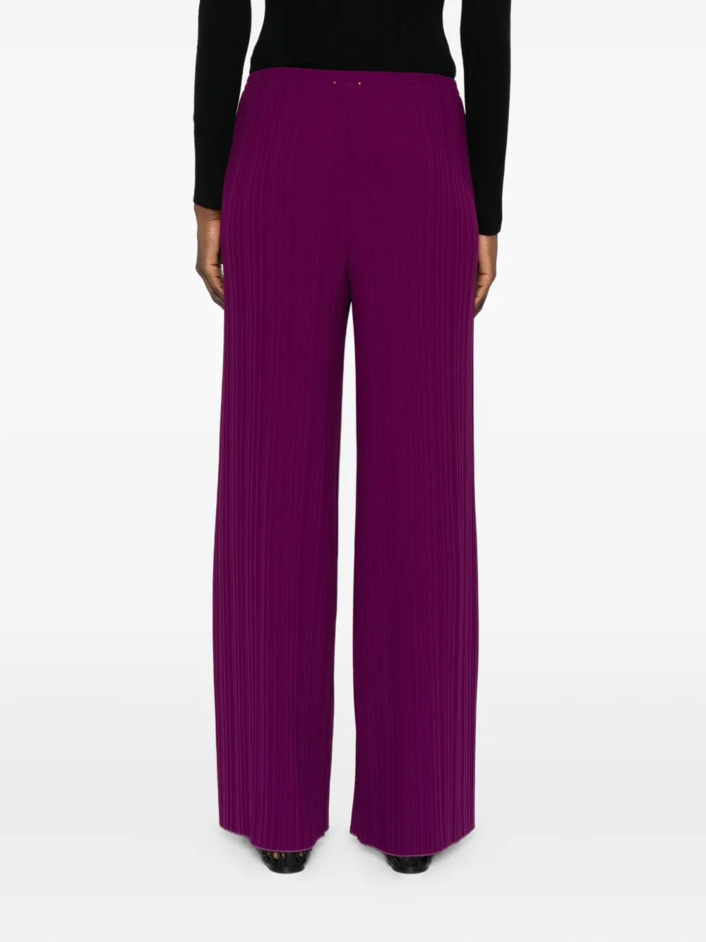 Forte ribbed wide-leg trousers Paars